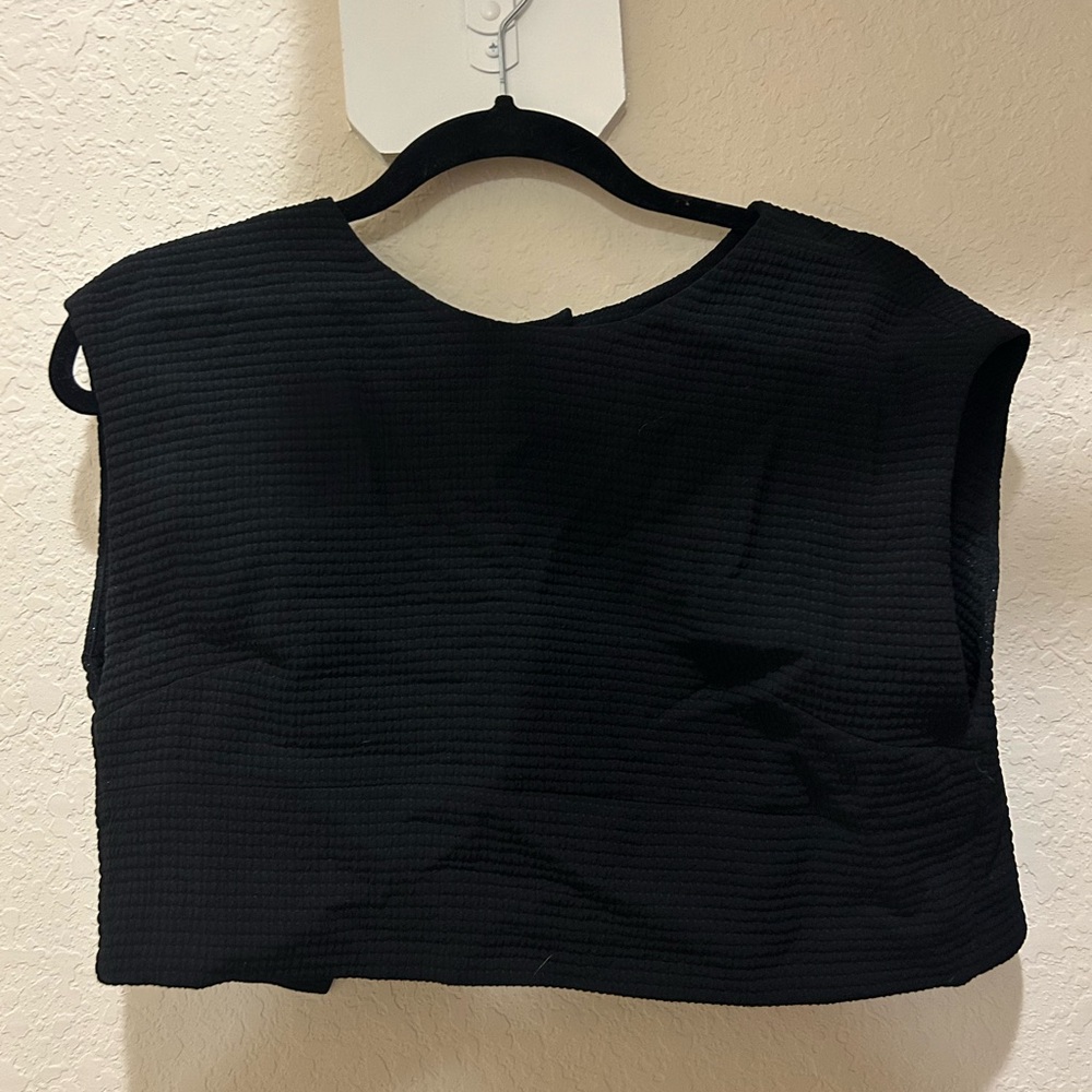 BLACK SANDRO PARIS CROPPED SHIRT SIZE SMALL